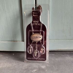 Pewter Wine Bottle Charm Set